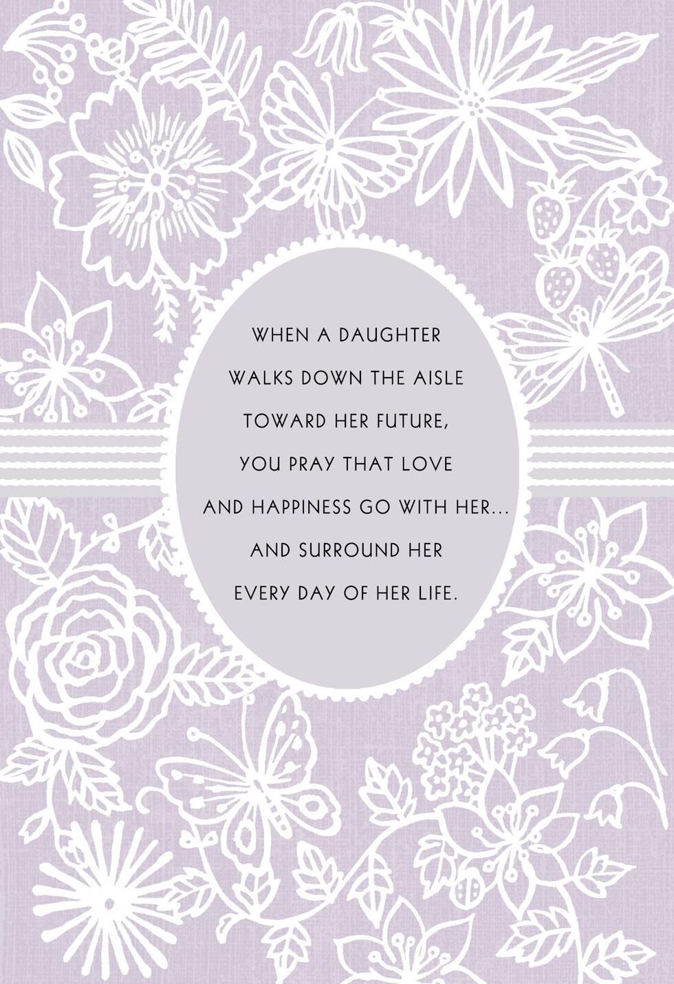 Blessings and Love Wedding Card for Daughter