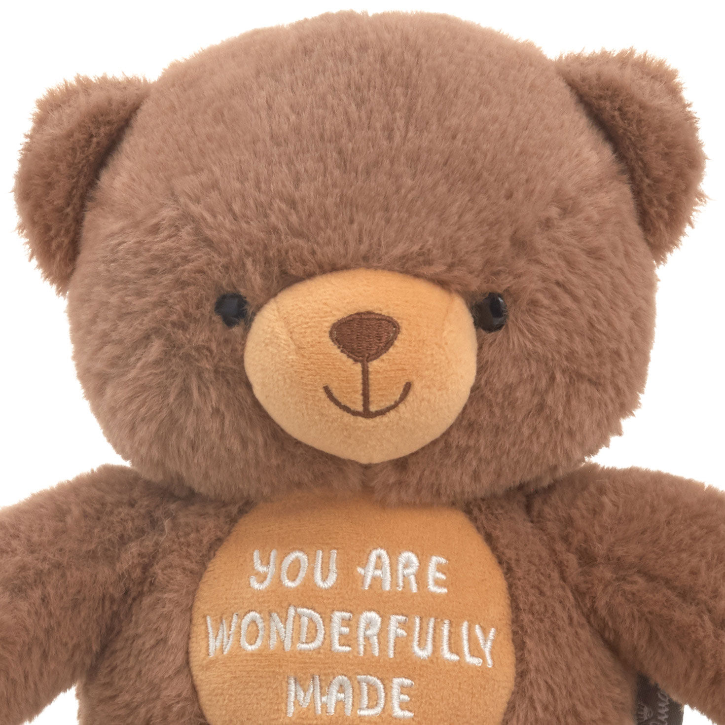 Dark Brown Teddy Bear With Bible Quote Embroidery closeup view image number 4
