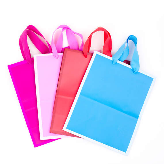 9.6" Assorted Bright Colors 4-Pack Gift Bags, , large image number 4