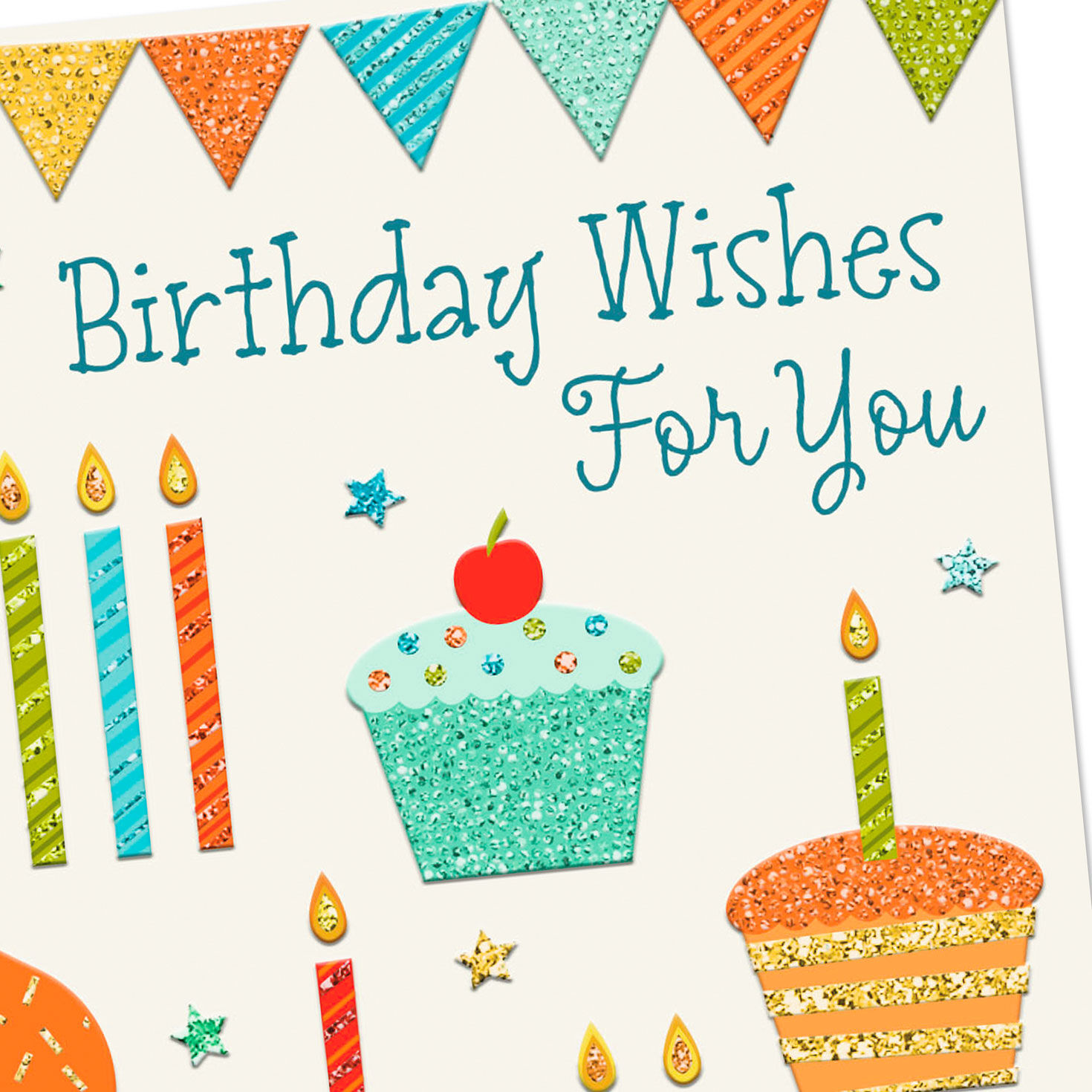 Cupcakes and Candles Happy Birthday Card Card Front Detail image number 4