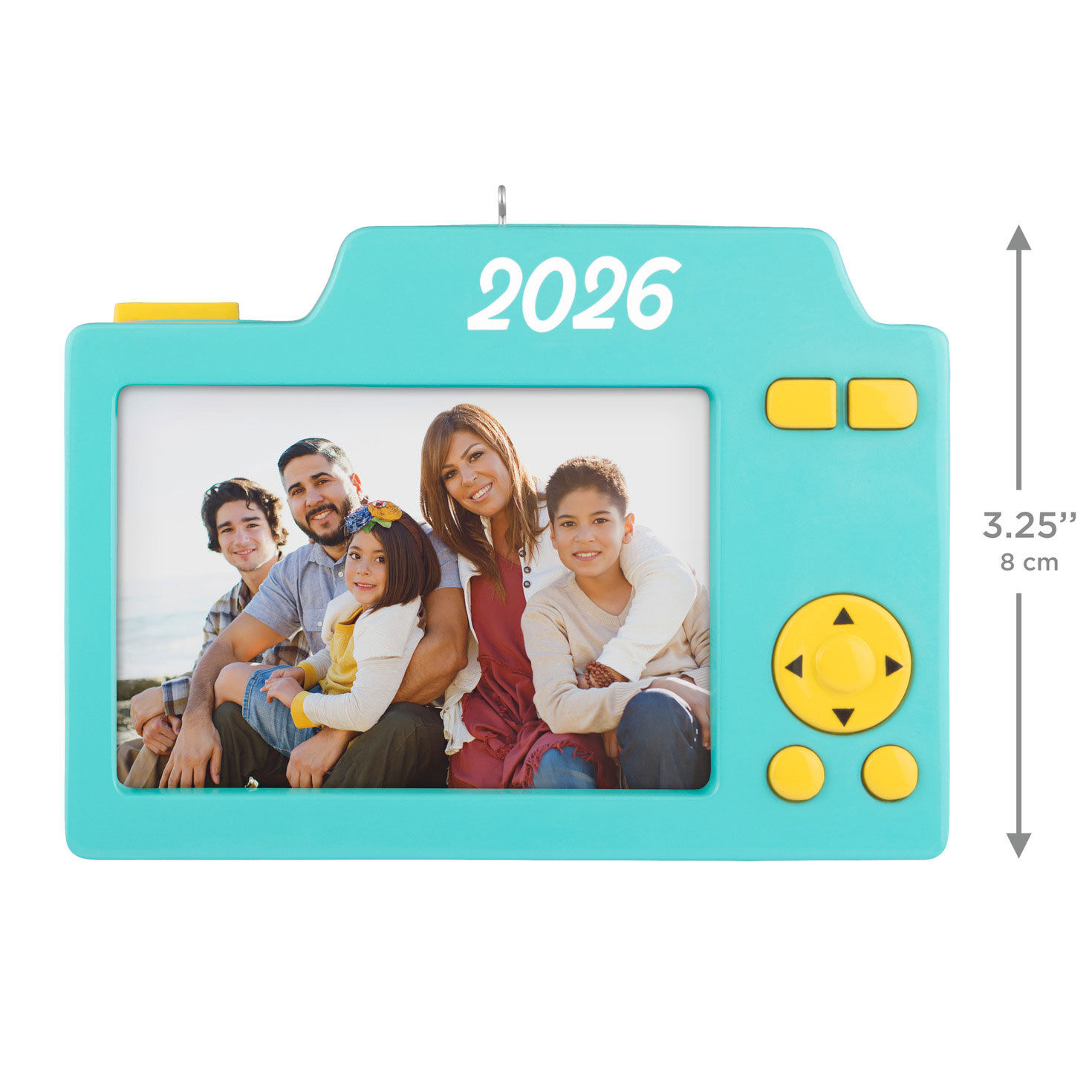Blue Camera Personalized Photo Ornament measurement image number 3