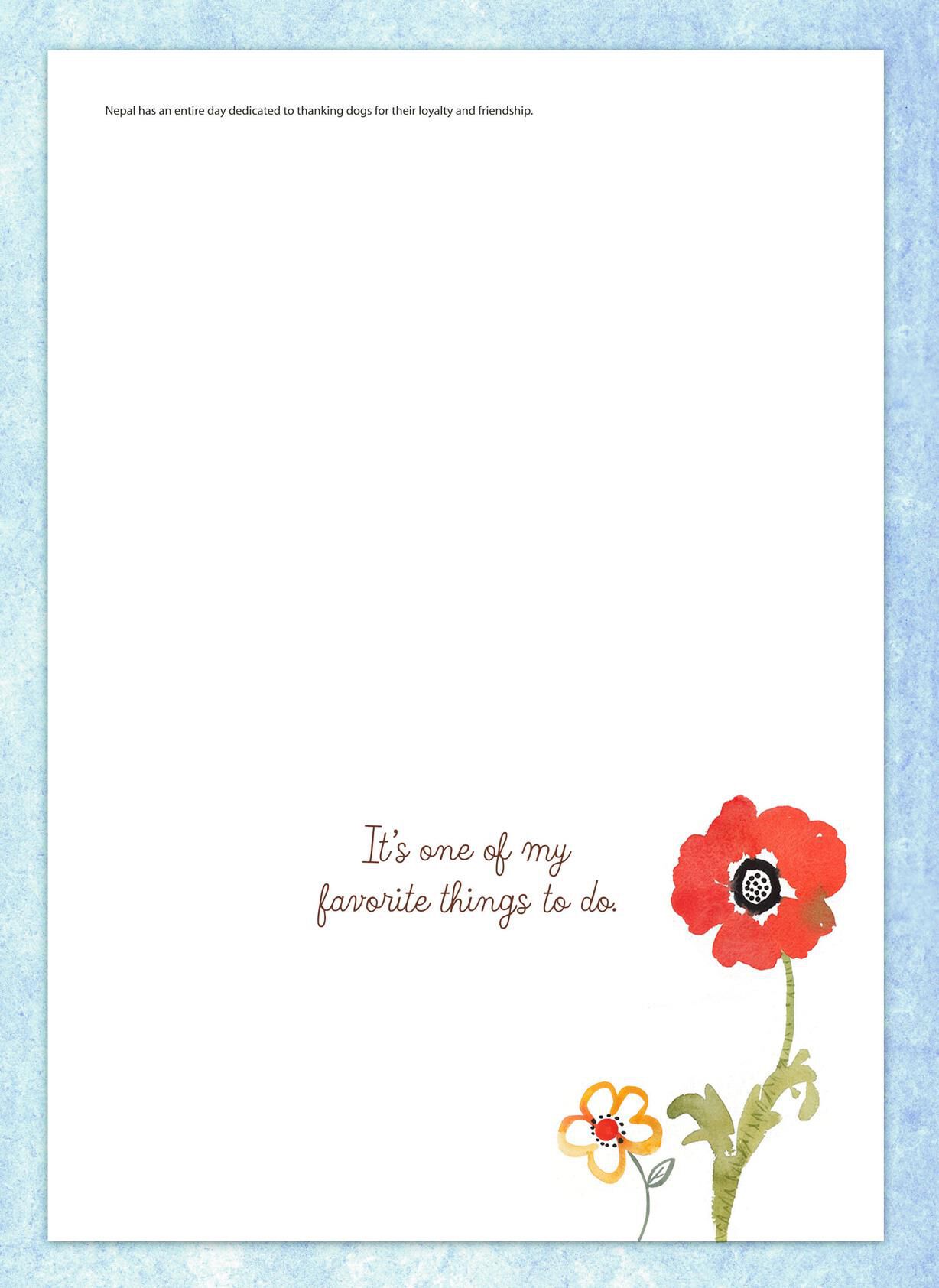 Puppy and Flowers Friendship Card