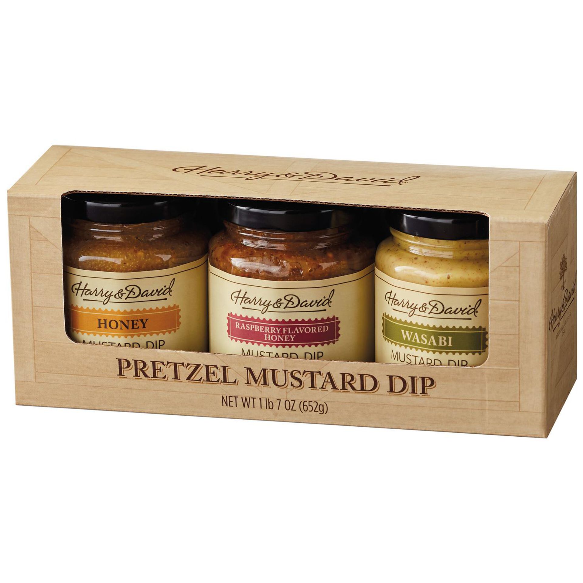 Harry & David Pretzel Mustard Dip Sampler, Set of 3 Mixes & Spreads