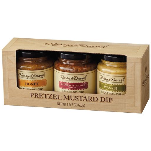 Harry & David Pretzel Mustard Dip Sampler, Set of 3, 