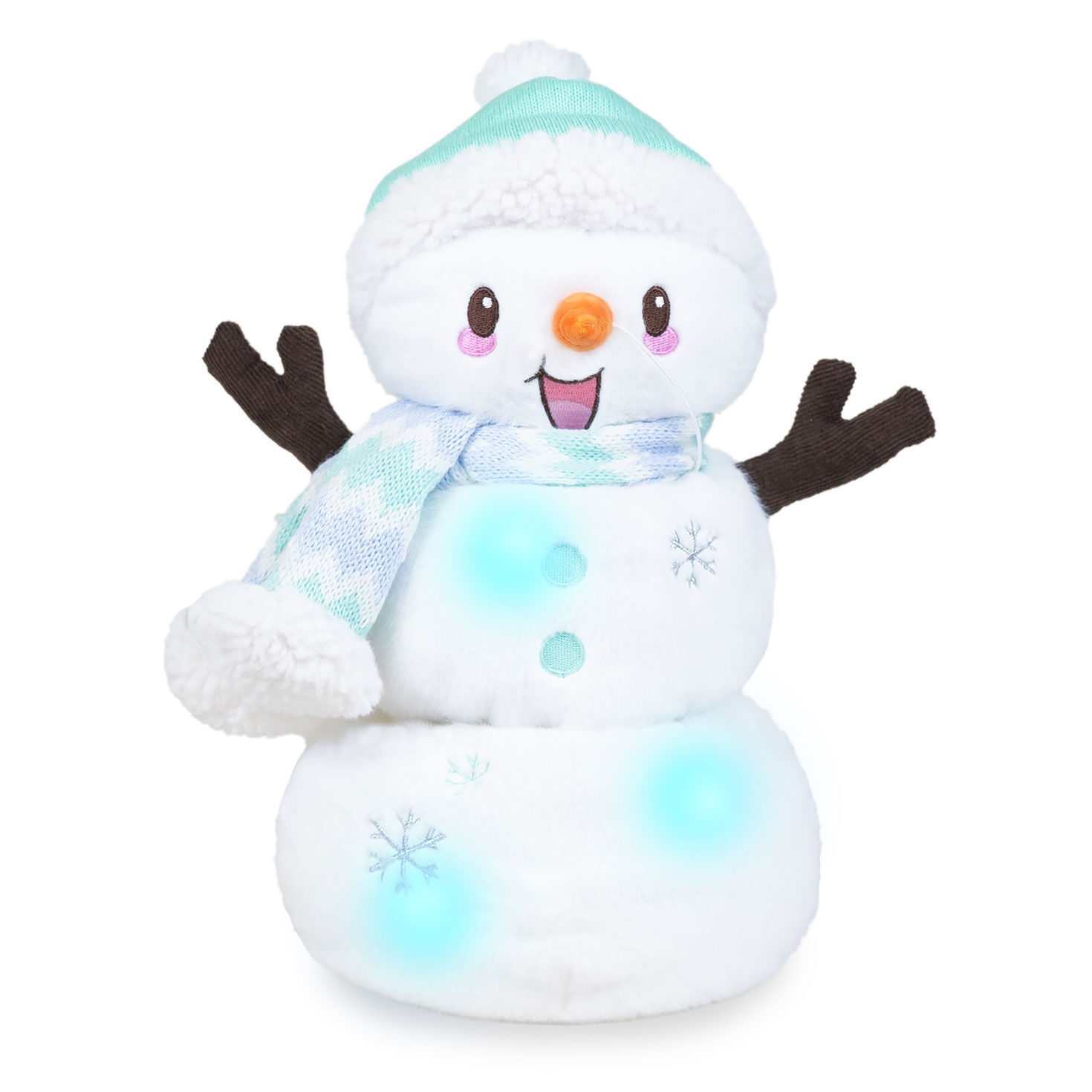 Snowfrost the Snowman Light-Up Musical Stuffed Toy front with lights image number 1