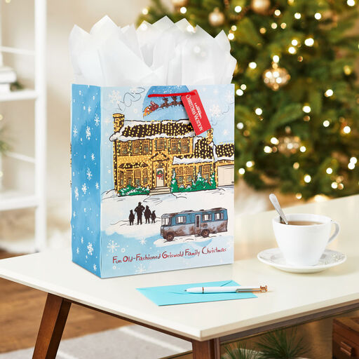 13" National Lampoon's Christmas Vacation™ House With Lights Large Christmas Gift Bag, 