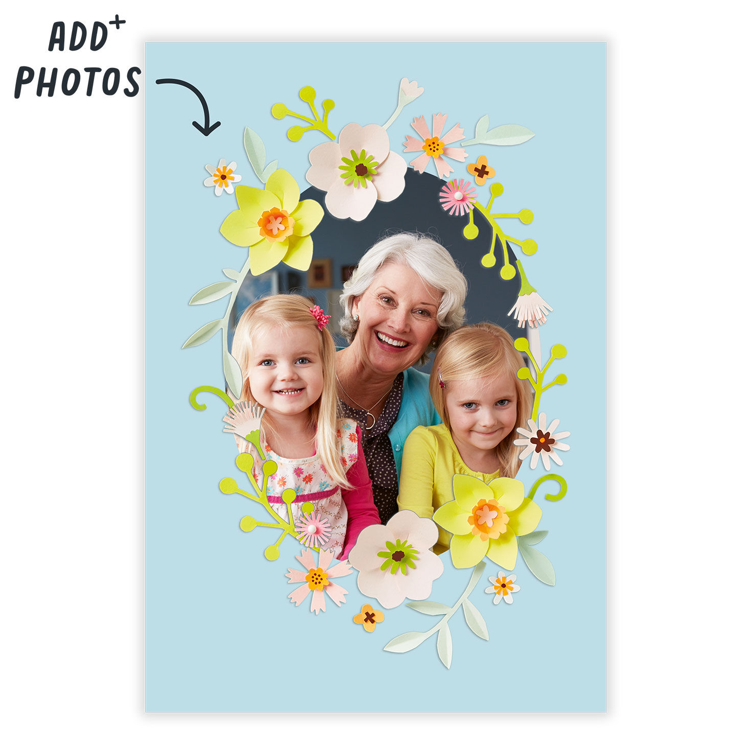 Floral Oval Frame Easter eCard, , large image number 2