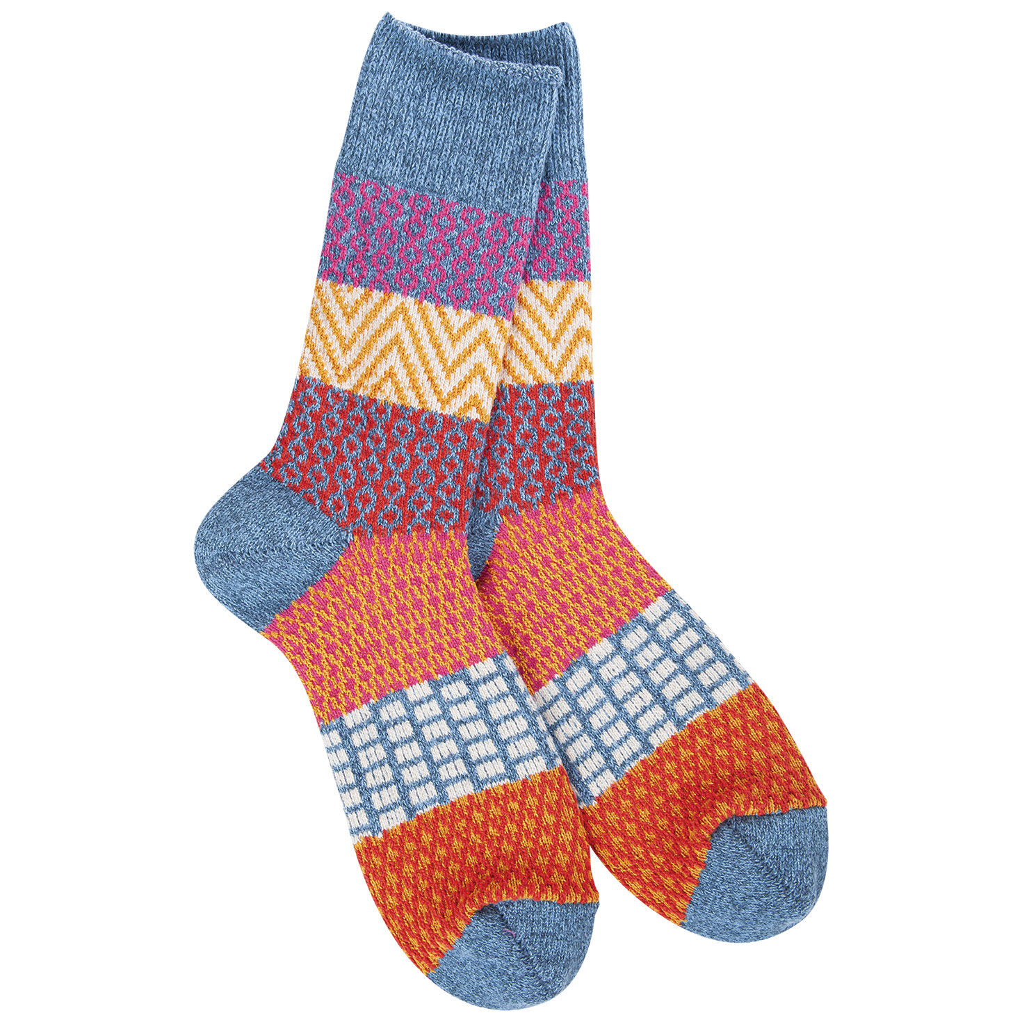 Crescent Sock Company Denim Multicolor Striped Crew Socks
