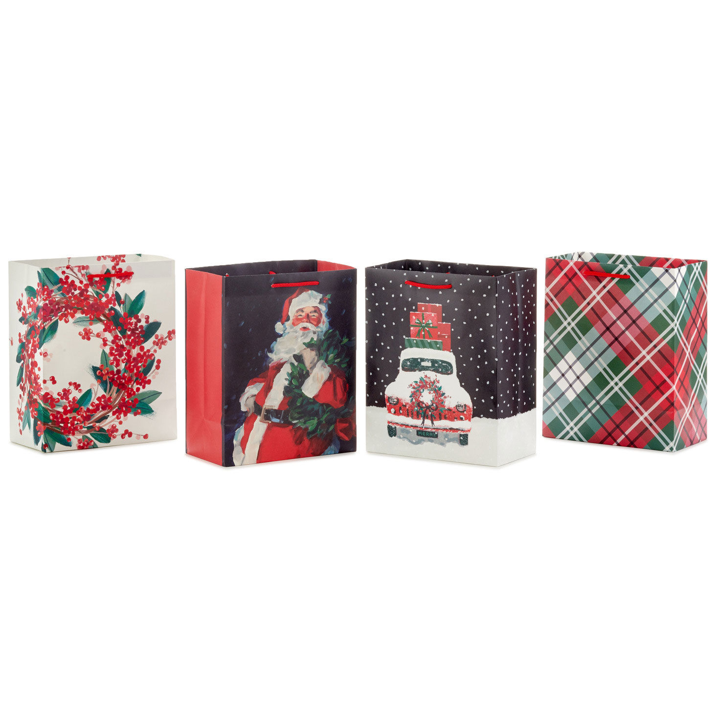 9.6" Traditional 4-Pack Assortment Medium Christmas Gift Bags, , large image number 7