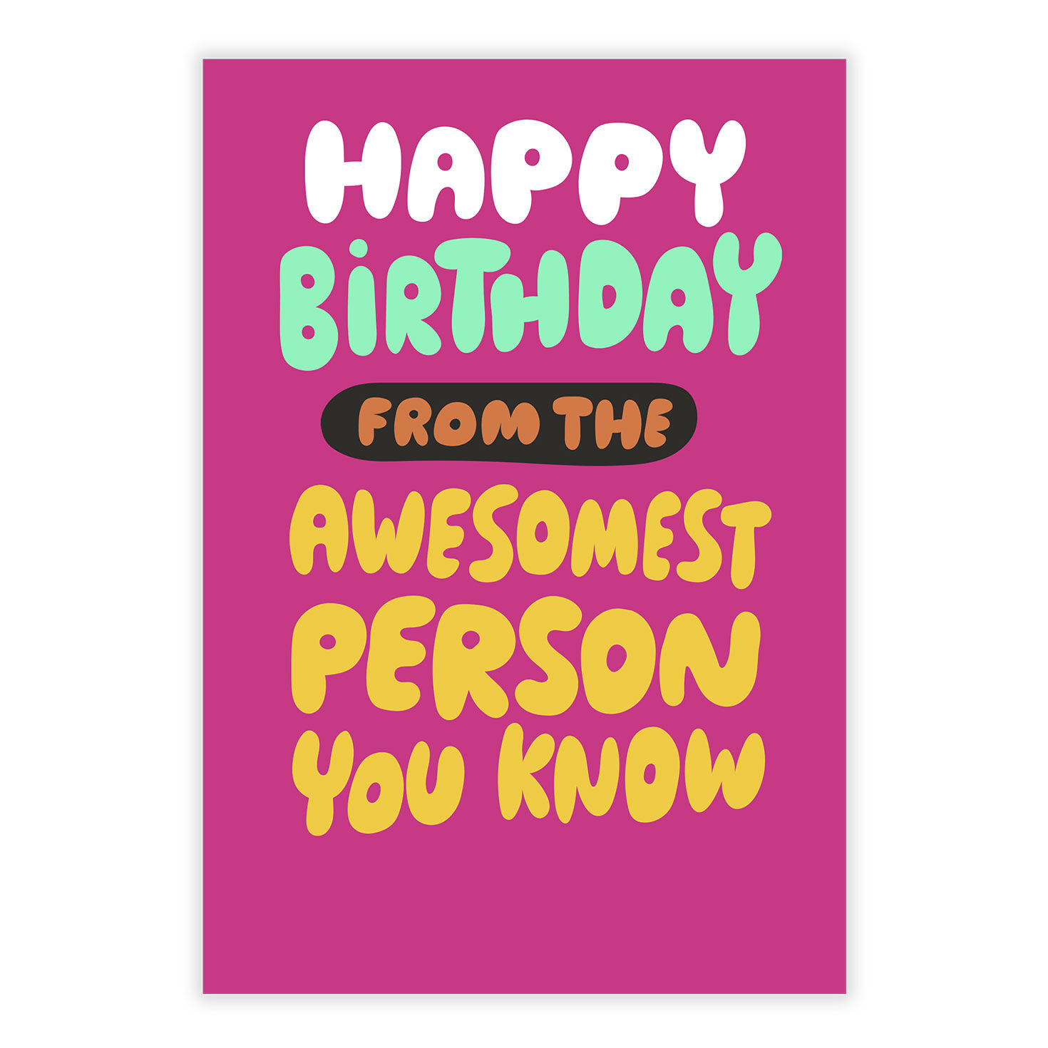 Colored Letters on Pink Personalized Birthday Card front image number 2