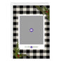 Black White Check Frame Personalized Christmas Card Card Front indicating personalization image number 3