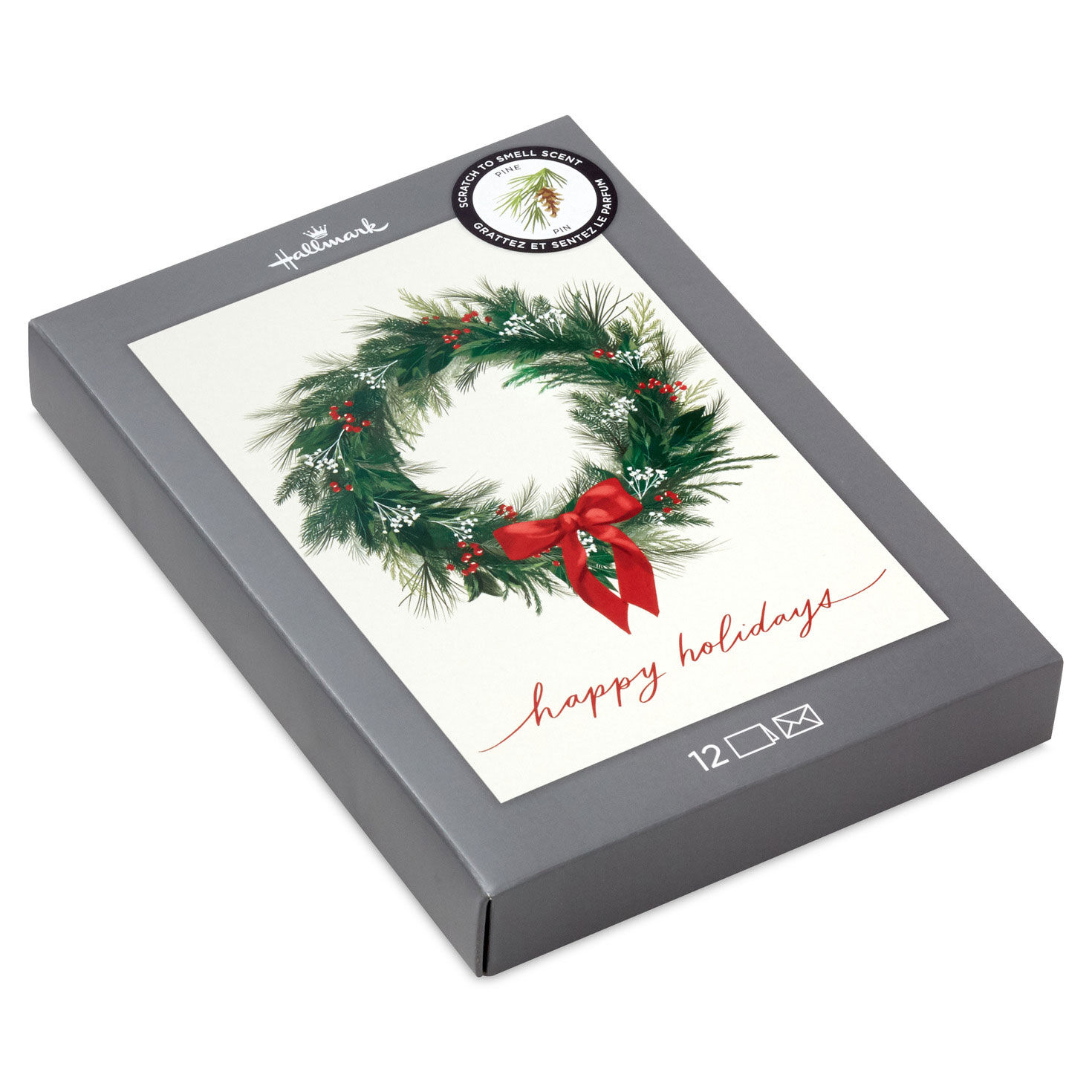 Greenery Wreath Pine-Scented Boxed Christmas Cards, Pack of 12 for only USD 20.49 | Hallmark