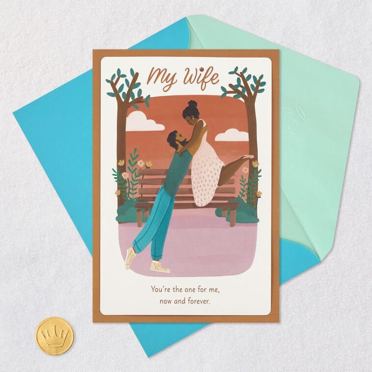 Couple in Park Anniversary Card for Wife From Husband  image number 8