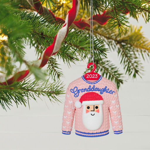 Granddaughter Christmas Sweater 2023 Ornament, 
