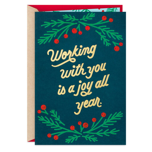 Working With You Is a Joy Christmas Card for Co-Worker, 