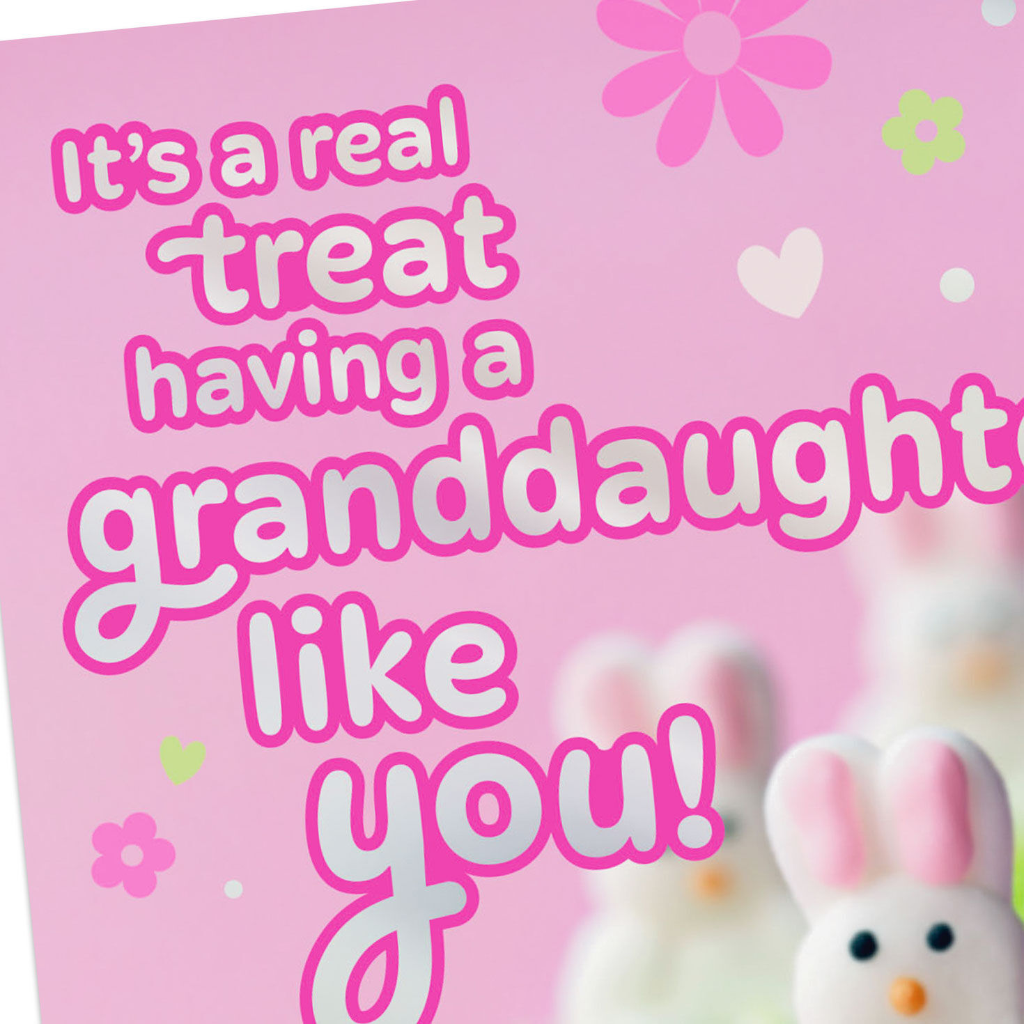 Bunny Cupcake on Pink Easter Card for Granddaughter Card Cover Detail image number 4