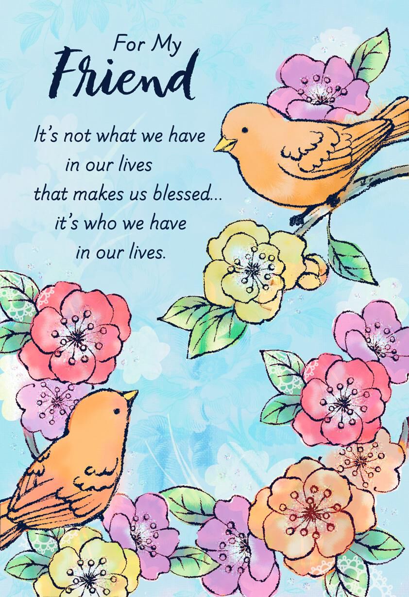 Birds and Flowers Friend Birthday Card - Greeting Cards - Hallmark