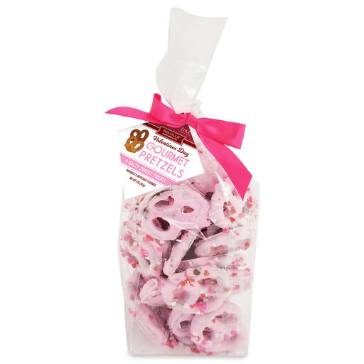 Melville Candy Pink Chocolate Pretzel Hearts, 