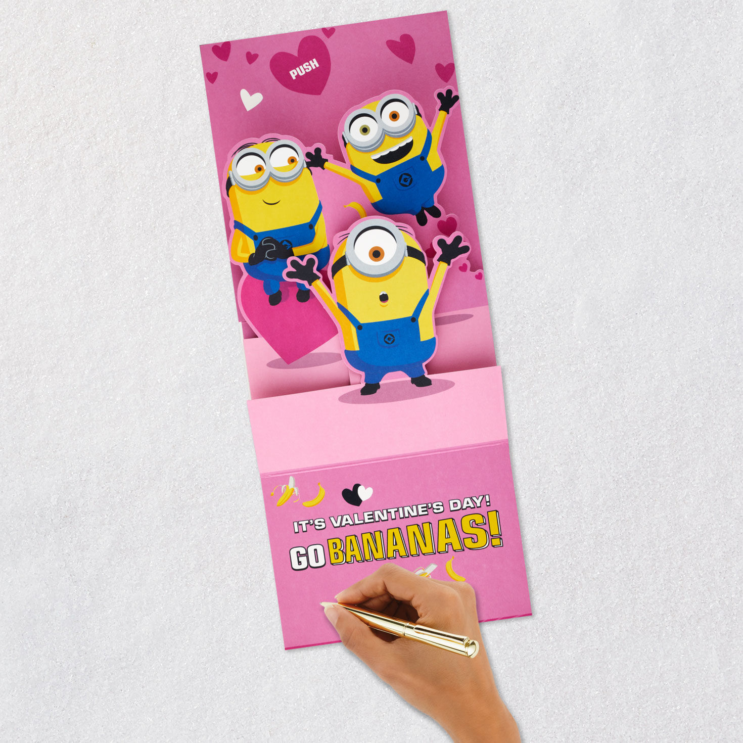 Minions Go Bananas Funny Pop-Up Valentine's Day Card With Sound for only USD 8.59 | Hallmark