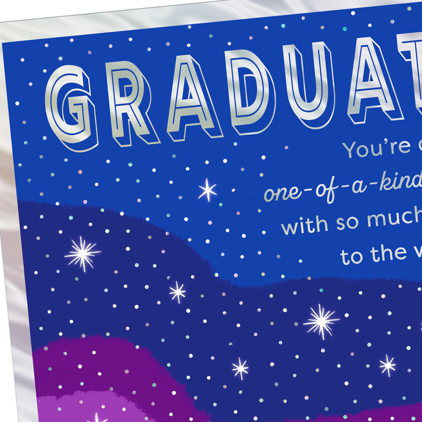 Grad and Colorful Galaxy of Stars Graduation Card Card Front Detail image number 4