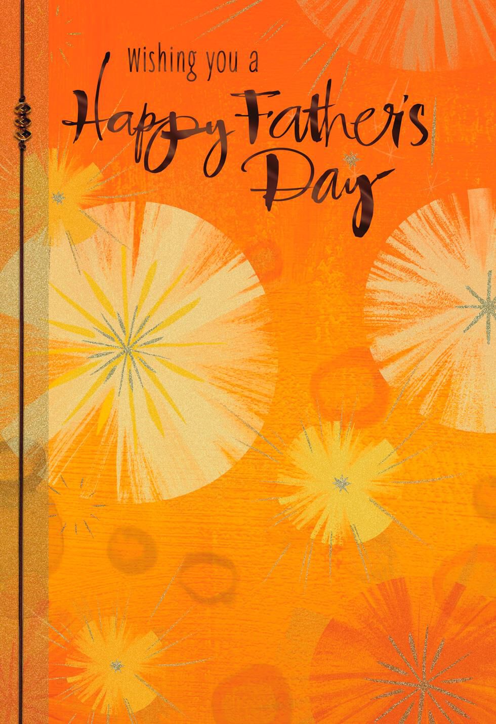 Starbursts on Orange Father's Day Card