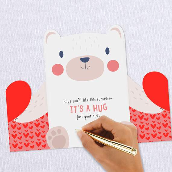 Happy Heart Day Bear Hug Valentine's Day Card, , large image number 6
