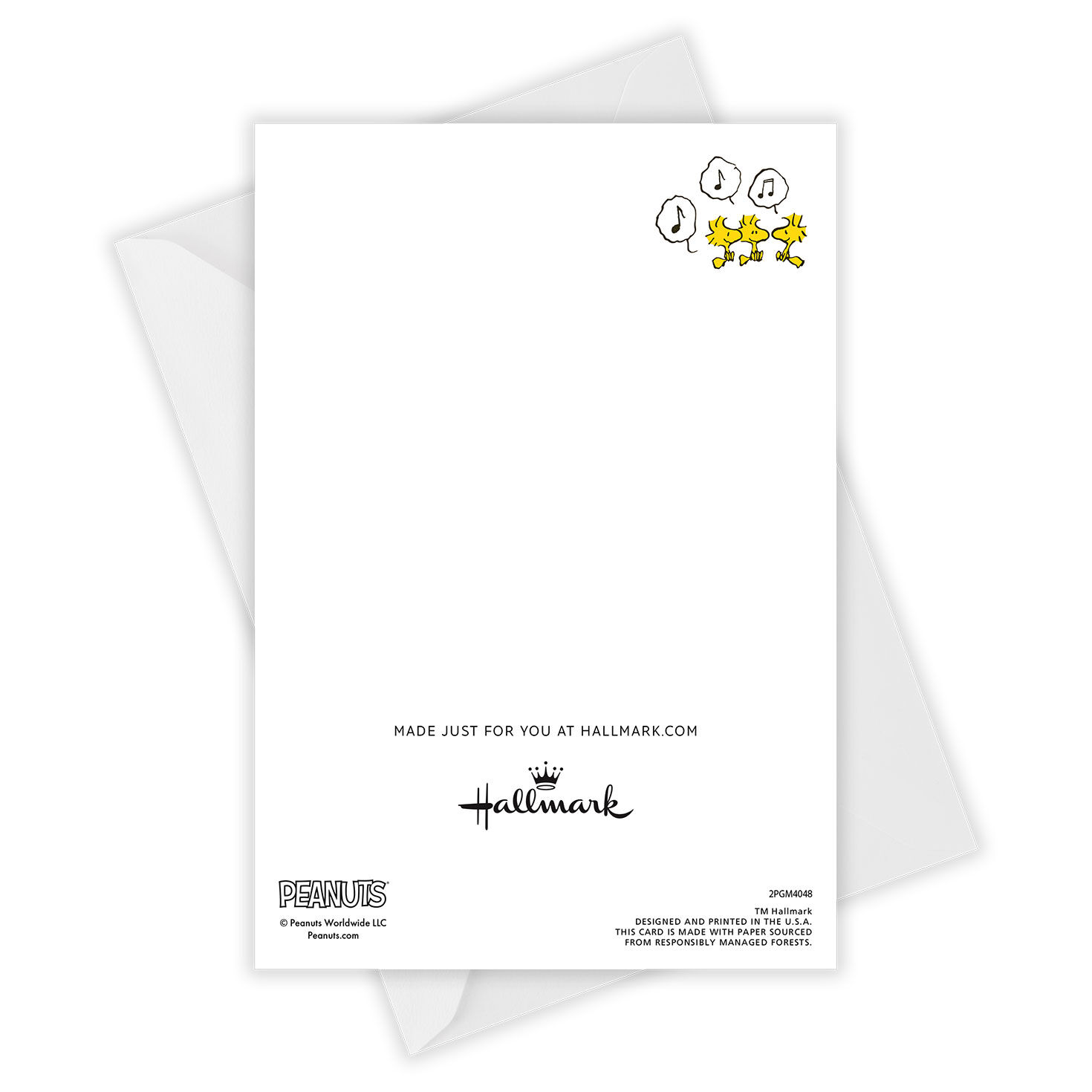 Snoopy With Cake Personalized Birthday Card Open Card with Envelope indicating personalization image number 4