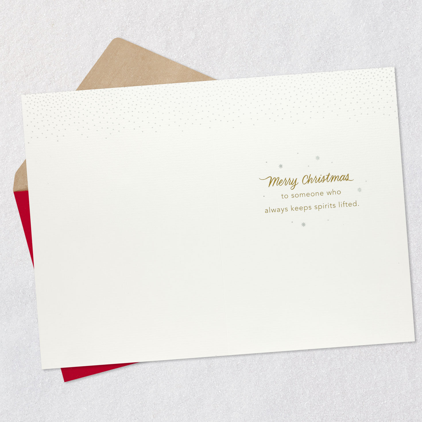 Gold Jeweled Snowflake Christmas Card Open card with envelope image number 3