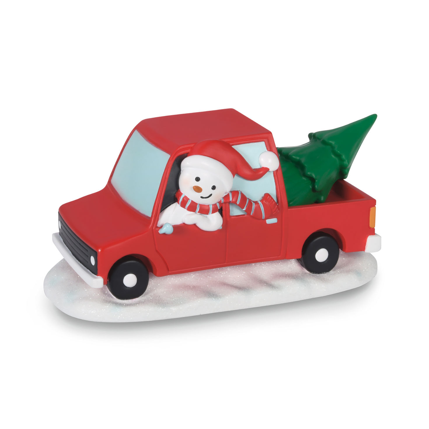 Magic Snowman Village Red Truck Tabletop Decoration, 3"