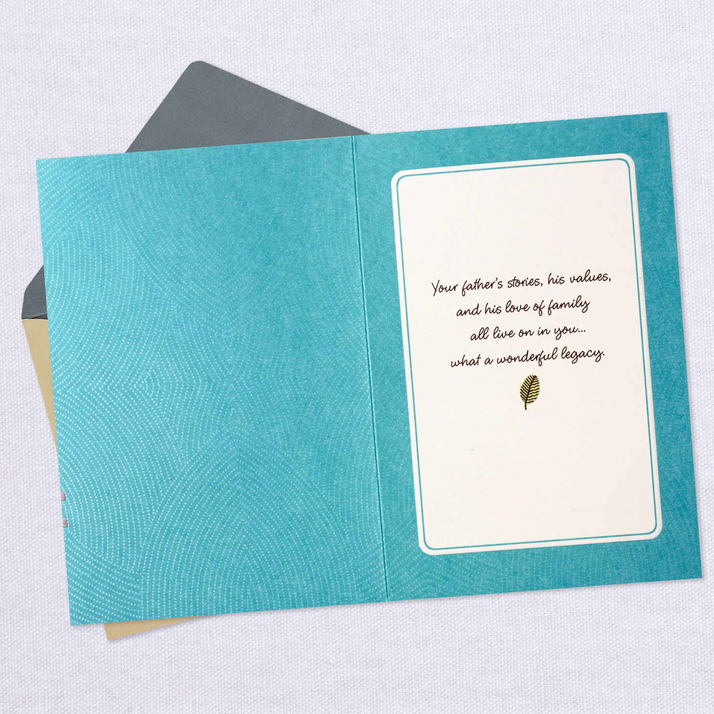 Velvet Leaf Design Sympathy Card for Loss of Father  image number 3