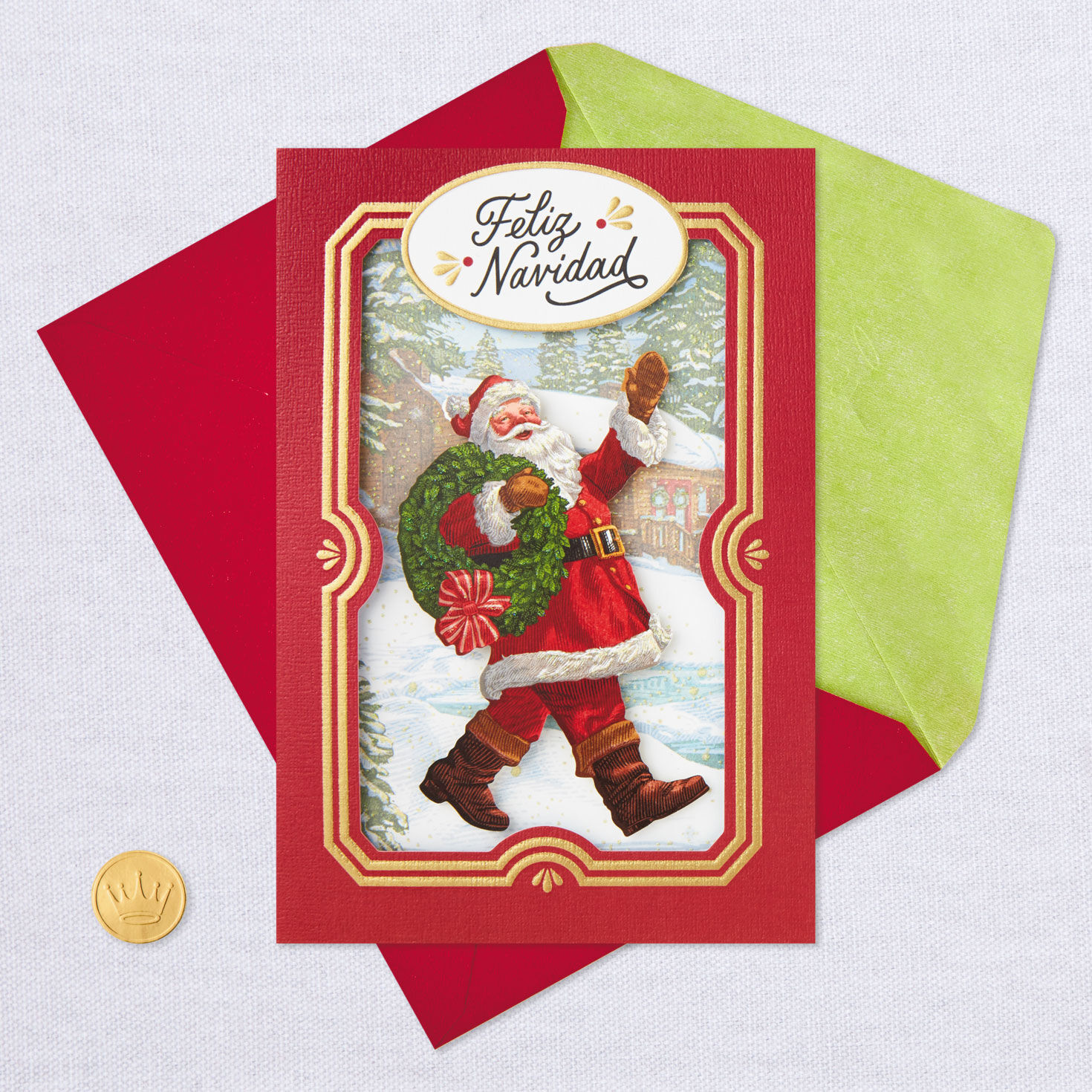 Feliz Navidad Santa Spanish-Language Christmas Card, , large image number 5