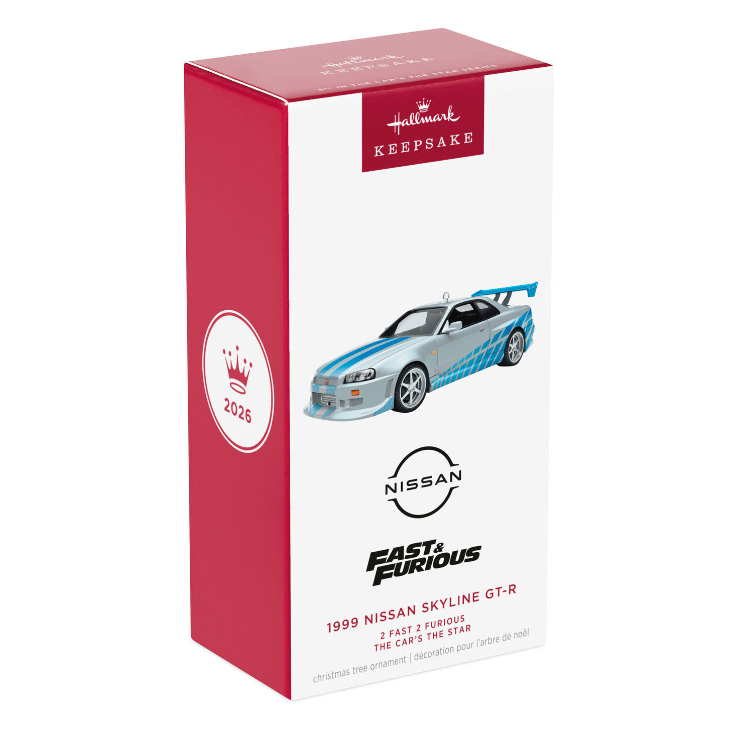 Silver Blue Sports Car Keepsake Ornament Package Front image number 7