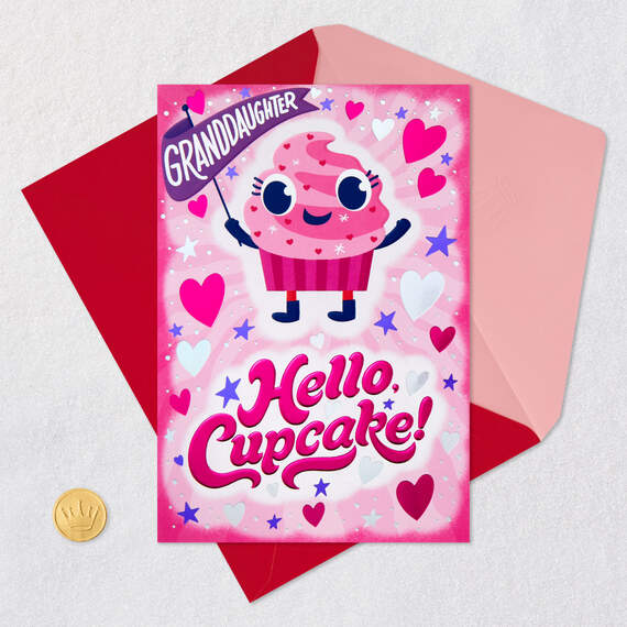 Hello Cupcake First Valentine's Day Card for Granddaughter, , large image number 5