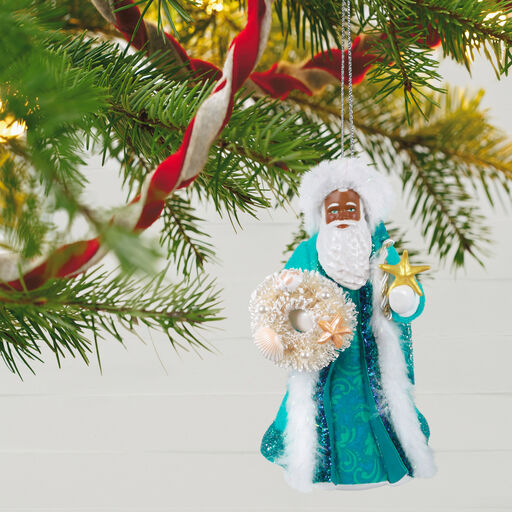 white 2018 Hallmark Keepsake Christmas ornament in orig box Father Christmas