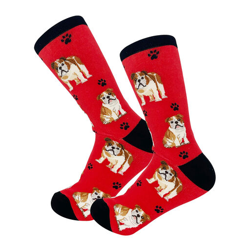 E&S Pets Bulldog Novelty Crew Socks, 