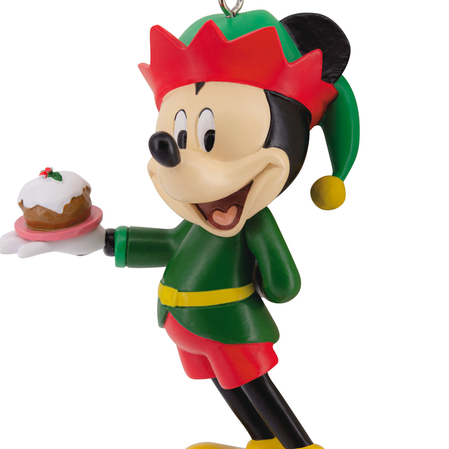 Mickey as Holiday Elf Christmas Ornament upclose view image number 5