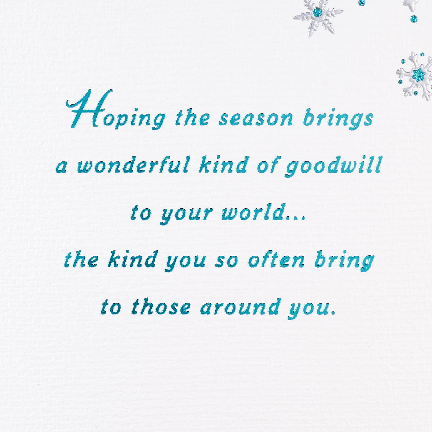 Blue and Silver Snowflakes Christmas Card sentiment image number 2