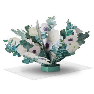 Build-a-Bouquet White and Green Pop-Up Paper Flowers