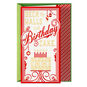 Peppermint Stripe Christmas Birthday Card Card Front image number 1