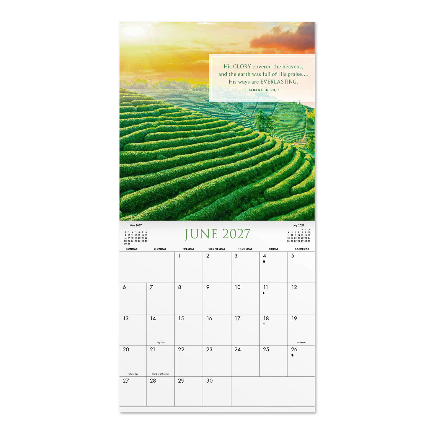 Scenic Scripture 2027 7x7 Mini Wall Calendar inside spread image number 3