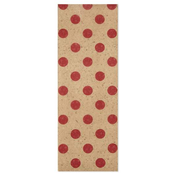 Red Dots on Kraft Tissue Paper, 4 sheets