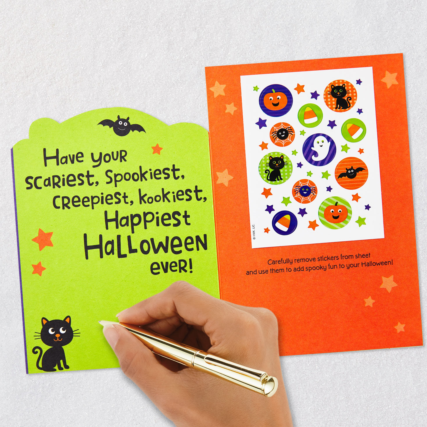 Trick-or-Treating Ghost Halloween Card With Stickers for only USD 3.99 | Hallmark