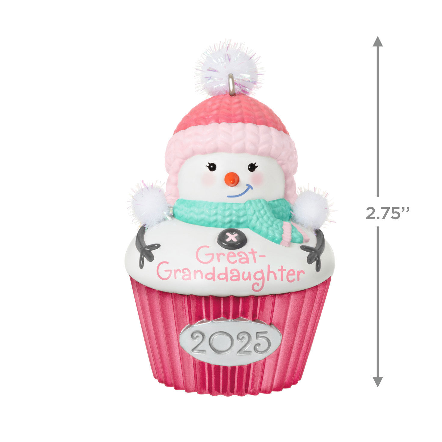 Great-Granddaughter Cupcake 2025 Keepsake Ornament measurement image number 3