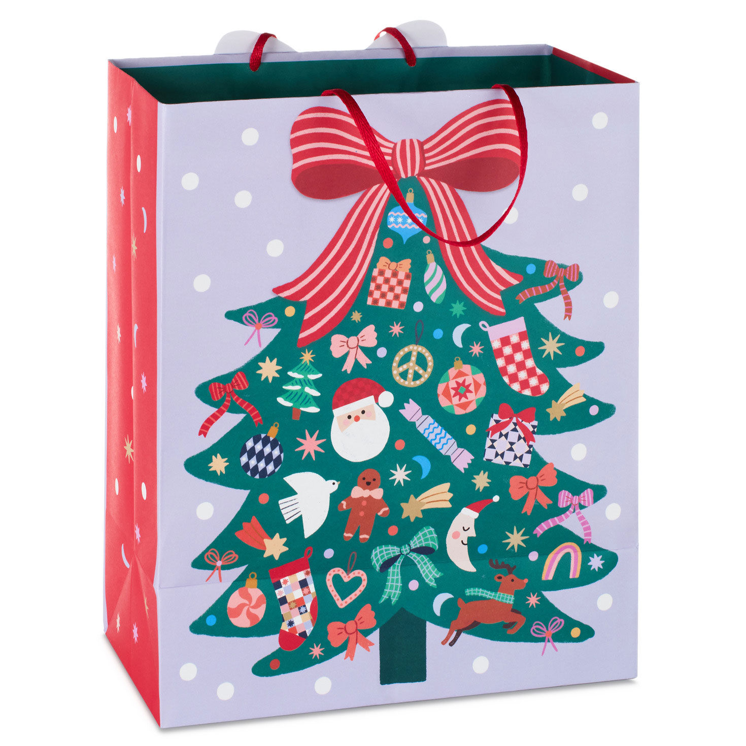 Cottagecore Tree Large Holiday Gift Bag back image number 6