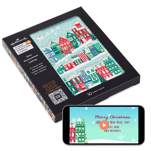 Festive Neighborhoods Boxed Christmas Video Greeting Cards, Pack of 10, 