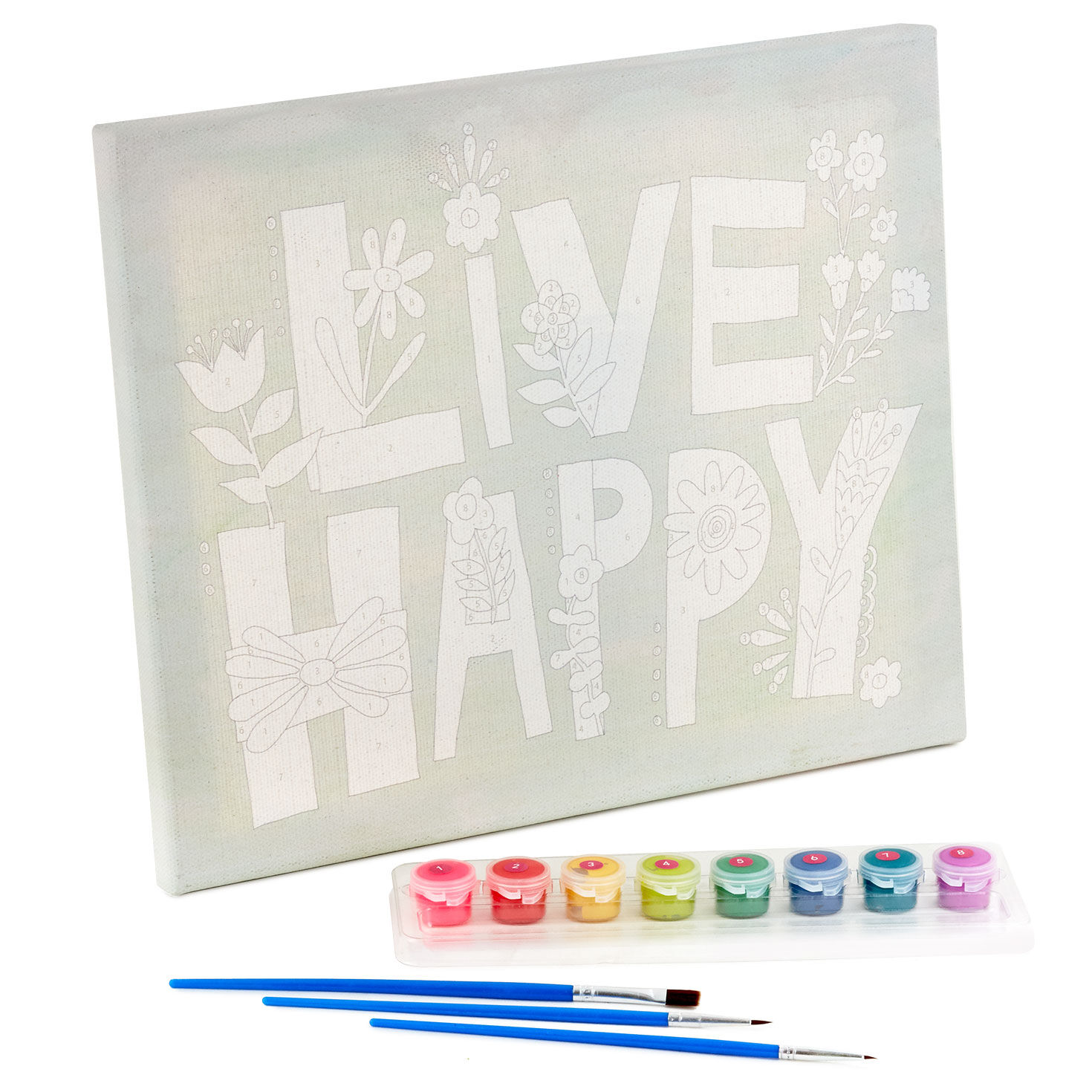 Natural Life Live Happy Paint By Number Wrapped Canvas Kit, 12x10 for only USD 29.99 | Hallmark
