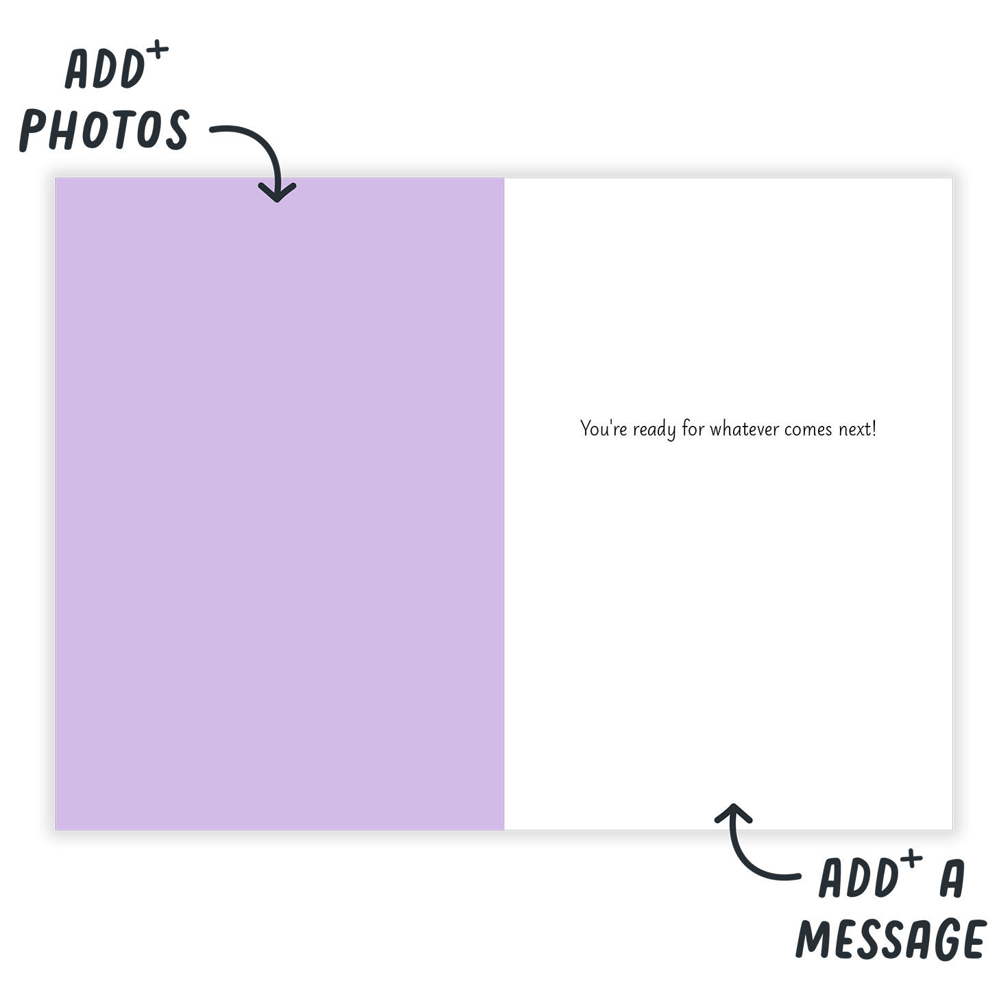 Grad Hat and Flowers Personalized Grad Card open card with personalization image number 3