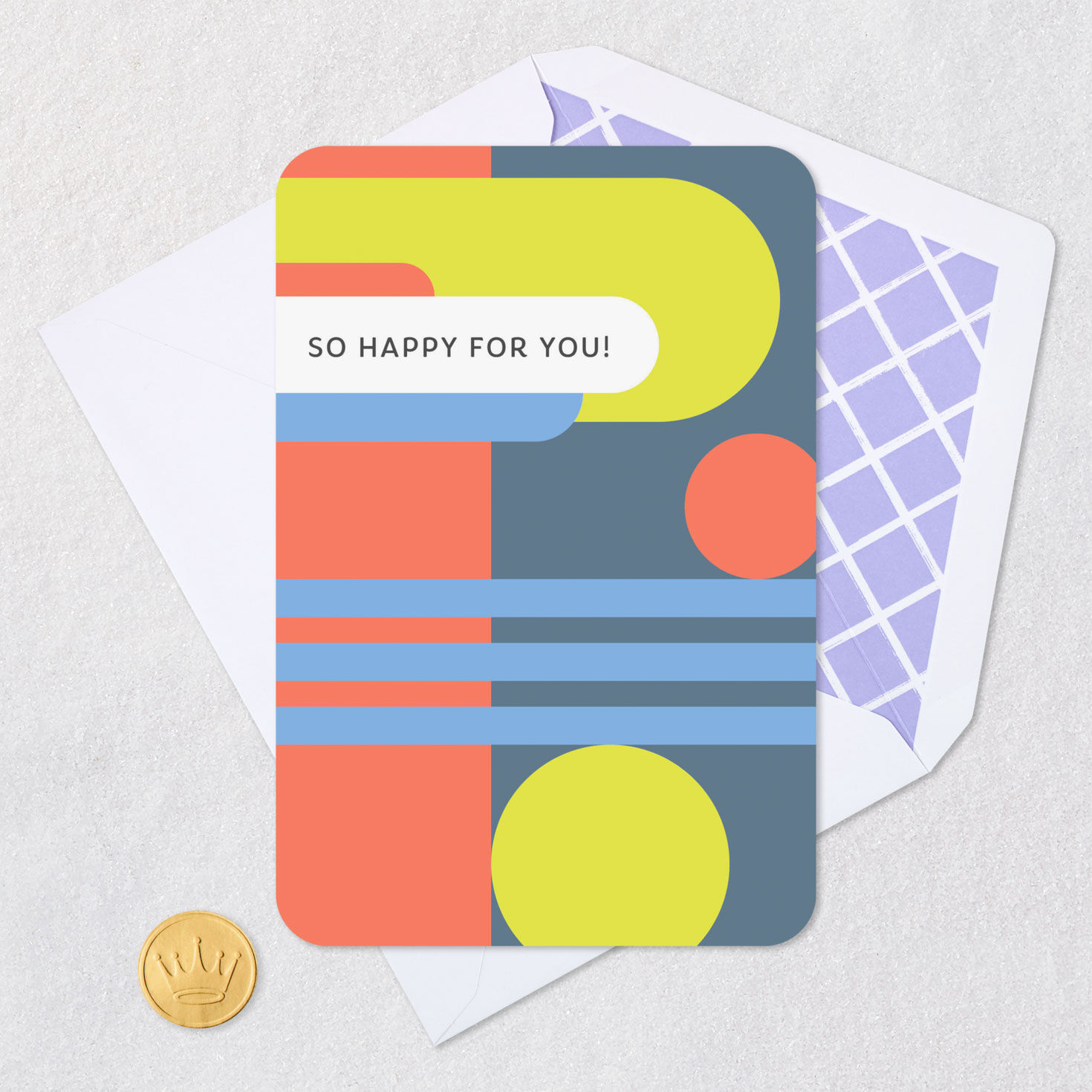 Mod Graphics Blank Congratulations Card Card Front with Envelope and Gold Seal image number 4