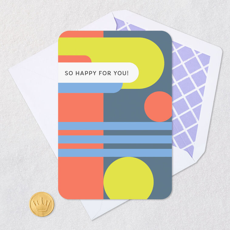 Mod Graphics Blank Congratulations Card Card Front with Envelope and Gold Seal image number 4