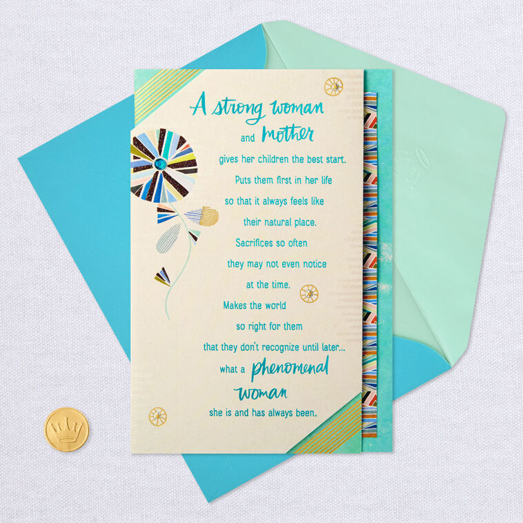 Geometric Flower Thanks and Love Card for Mom, , large image number 5